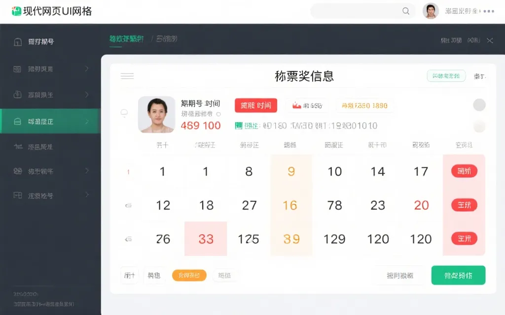 彩票开奖信息展示页面结构图